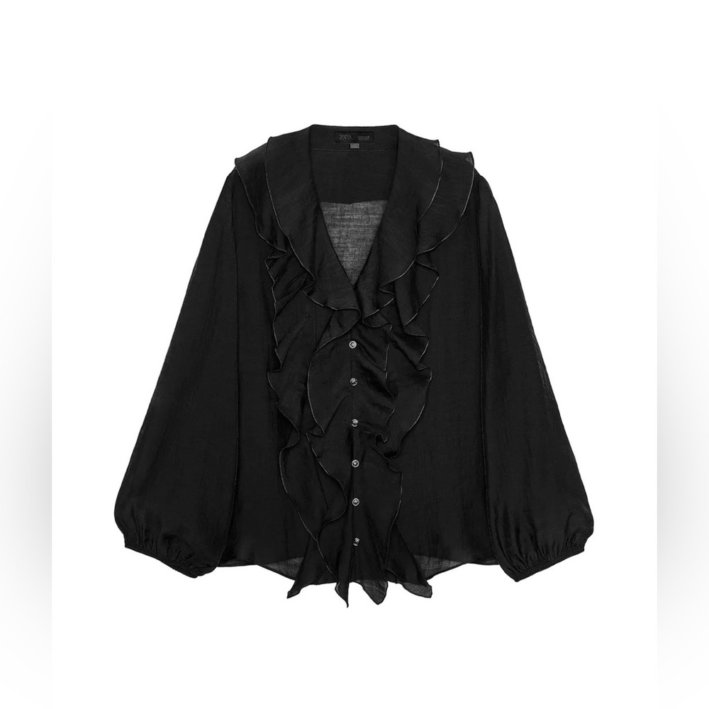 ZARA RUFFLED SHIRT ZW COLLECTION
Color: BLACK * Size : M